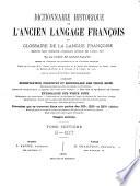 Dictionnaire historique de l'ancien langage françois