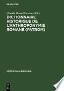 Dictionnaire historique de l'anthroponymie romane (PatRom)