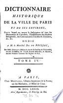 Dictionnaire historique de la ville de Paris et de ses environs
