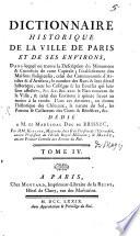 Dictionnaire Historique De La Ville De Paris Et De Ses Environs