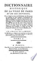 Dictionnaire Historique De La Ville De Paris Et De Ses Environs
