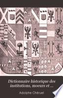 Dictionnaire historique des institutions