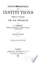 Dictionnaire historique des institutions