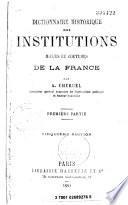 Dictionnaire historique des institutions