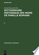 Dictionnaire historique des noms de famille romans (IV)