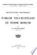 Dictionnaire historique du parler neuchâtelois et suisse romand