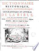 Dictionnaire historique etc. de la Bible