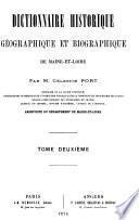 Dictionnaire historique, géographique et biographique de Maine-et-Loire