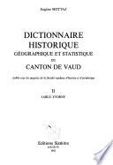 Dictionnaire historique, géographique et statistique du Canton de Vaud