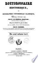 Dictionnaire historique ou biographie universelle classique