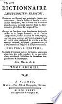 Dictionnaire Languedocien-François, contenant un recueil des principales fautes que commettant ... les habitans des provinces méridionales ....