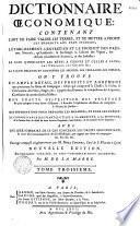 Dictionnaire oeconomique
