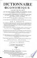 DICTIONNAIRE OECONOMIQUE