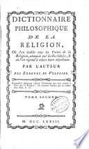 Dictionnaire philosophique de la religion