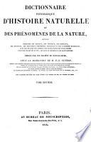 Dictionnaire pittoresque d'histoire naturelle et des phénomènes de la nature