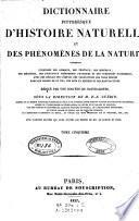 Dictionnaire pittoresque d'histoire naturelle et des phénomènes de la nature