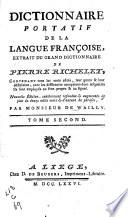 Dictionnaire portatif de la langue Françoise,
