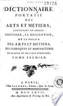 Dictionnaire portatif des arts et métiers
