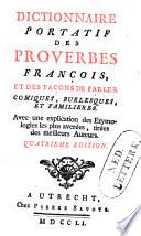 Dictionnaire portatif des proverbes françois et des façons de parler comiques, burlesques et familières