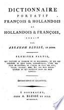 Dictionnaire portatif francois et hollandois et hollandois et francois