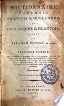 Dictionnaire portatif françois & hollandois et hollandois & françois