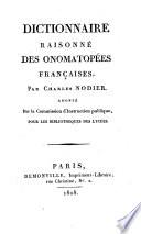 Dictionnaire raisonné des onomatopées françaises
