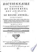 Dictionnaire raisonné et universel des animaux