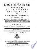Dictionnaire raisonné et universel des animaux ou le regne animal