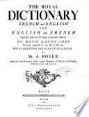 Dictionnaire royal françois-anglois et anglois-françois