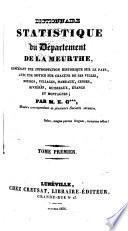 Dictionnaire statistique du Département de la Meurthe