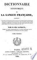 Dictionnaire synonymique de la langue francaise