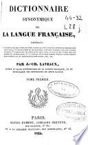Dictionnaire synonymique de la langue française ...