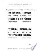 Dictionnaire technique des termes utilisés dans l'industrie du pétrole