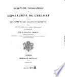 Dictionnaire topographique du département de l'Hérault