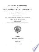 Dictionnaire topographique du département de la Dordogne