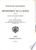 Dictionnaire topographique du département de la Marne