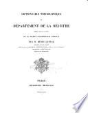 Dictionnaire topographique du département de la Meurthe