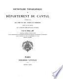 Dictionnaire topographique du département du Cantal