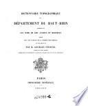 Dictionnaire topographique du département du Haut-Rhin