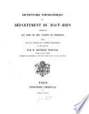 Dictionnaire topographique du département du Haut-Rhin