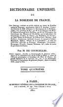Dictionnaire universel de la noblesse de France