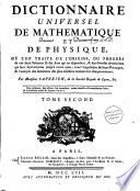 Dictionnaire universel de mathématique et de physique 2 tom