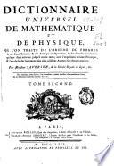 Dictionnaire universel de mathematique et de physique