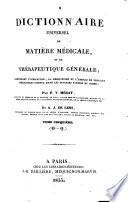 Dictionnaire universel de matière médicale & de thérapeutique générale: O-Q
