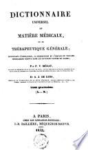 Dictionnaire universel de matière médicale et de thérapeutique générale