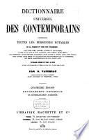 Dictionnaire universel des contemporains contenant toutes les personnes notables de la France et des pays étrangers ...