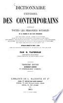 Dictionnaire universel des contemporains, contenant toutes les personnes notables de la France et des pays étrangers ...