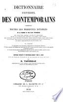 Dictionnaire universel des contemporains contenant toutes les personnes notables de la France et des pays étrangers
