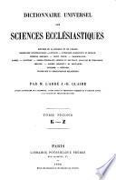 Dictionnaire universel des sciences ecclésiastiques