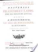 Dictionnaire universel françois et latin